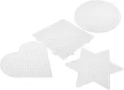 COMNESTBI Bean Puzzle Templates Kit 4pcs Geometric Stencils DIY Boys and Girls' Educational Toy Safe for Creative Play