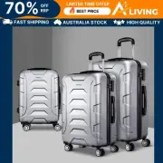 3pc Lightweight Durable Hard Shell Luggage Trolley Travel Suitcase Set - S ET-SV