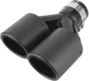 Universal Exhaust Tip Dual Outlet Muffler Tip Y-Shape Tail Throat Matte Black Stainless Steel Dual Tip Tail
