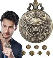 Générique Pocket Watch Display Case, Vintage Metal Watch Case, Protective Watch Holder, Watch Case for Dice, Jewelry Accessories Case, Pocket Watch Holder for Dice Board Games Accessory