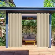 TRAGLO Outdoor Curtains for Patio Privacy Grommet Blackout Curtains Waterproof Thermal Insulated Drapes for Gazebo, Porch, Pergola, Cabana(2 Panel)(Cream,H200xW262 cm(Pack of 2))