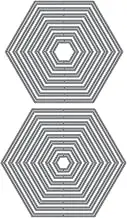 Hexagons, Essentials by Ellen Designer Dies, Layering Stackable Nesting Panels Matting Shape Cutting Die. DIY die cuts for Card Making and Scrapbooking