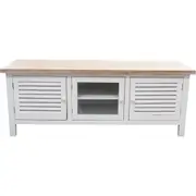 Coast Rectangle Fir Wood Glass 120x45cm TV Unit Stand Rack Home Furniture White