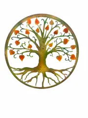 Laser Cut Round Tree Of Life w Roots Wall Art 60cm