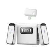 Wireless Lavalier Microphone,Plug Play DSP Noise Cancellation 24H Playtime Hi-Fi Audio Mini Lapel Microphone for Streaming Video Recording(Lighting,Black)