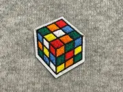 Rubik's Cube Embroidery Iron on Patch Combination Colour Puzzle 5 x 5 cm