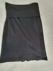 Splendid Women's Fold Over Waist Pull On Casual Mini Skirt Black Small NEW $74