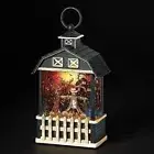 Roman Halloween Haunted Barn Scarecrow 9.6in Lighted Swirling Glitter Figure