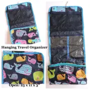 Colorful Whales Hanging Travel Organizer Makeup Jewelry Toiletry Case Bag NEW