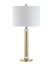 JONATHAN Y Designs 27in Gregory Metal & Marble LED Table Lamp