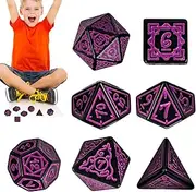 Lesunbak Board Game Dice, Board Game Acrylic Dice Prop - Vibrant Colors Complete Set with Magnetic Storage Box for Picnic, Camping, Traveling