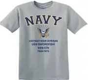 USS SWORDFISH SSN-579 * VIETNAM WAR* EAGLE *T-SHIRT. OFFICIALLY LICENSED