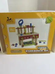 Sain Smart Jr. Wooden Tool Workbench Toddler Kids Workshop Set 41 Piece Ages 3+