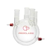 Lab Glass Jacket Four Necks Round Bottom Flask 24/40
