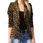 ZANZEA Women Long Sleeve Button Down Jacket Coat Leopard Print Loose Blouse Tops