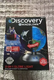 Discovery Kids 2-in-1 World Globe LED Lamp w/Day & Night Modes, STEM Geography