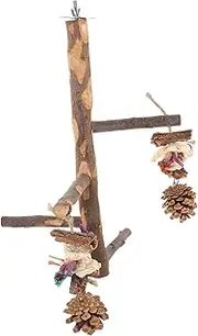 SUPVOX Wooden Parrot Perch Stand Durable for Chewing Climbing Bird Perch for Parrots Canaries Budgerigars and Animals Promotes Foot Exercise Entertainment