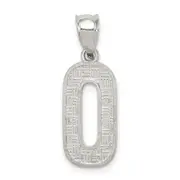 Sterling Silver Rhodium-Plated Letter O Initial Pendant