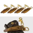 Leather Glove Holder Strap with Clip 9PCS Durable Key Rings High Quality Brown