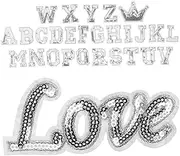Veemoon 56Pcs Alphabet Embroidered Patches Iron Sew Letters for DIY Clothing Hats Jeans Socks Durable Sequin Design for Creative Fashion
