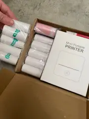 Mini Portable Printer + Paper Rolls