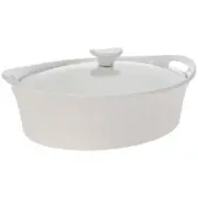 Corningware French White 2.5qt/2.35L Oval Ceramic Casserole Bakeware Dish w/ Lid
