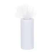 6" 25 Yards Glitter Tulle Ribbon Rolls Netting Fabric White