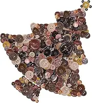 Swpeet 1000Pcs Christmas Craft Buttons, 2 and 4 Holes Red Round Craft Resin Sewing Buttons Suitable for Christmas Sewing Decorations, Art & Crafts Projects DIY Decoration - Red Brown