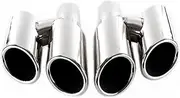 Modified Parts Stainless Steel Muffler Tips Compatible For Porsche 971GTS Panamera Tail tip Exhaust 2010~2013 2014~2016 2017~2022(09 to 13year silver)