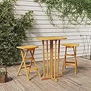 Folding Bar Table Solid Teak Wood, 90x65x105cm High Top, Outdoor Patio, Portable Cocktail, Foldable Pub Tables, Small Bistro, Party Use