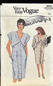 Very Easy Vogue 9004 Size 12 Dress Sewing Pattern