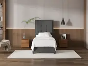 My Style Framed Headboard & Slimline Base - Single / Gunmetal / Standard Base