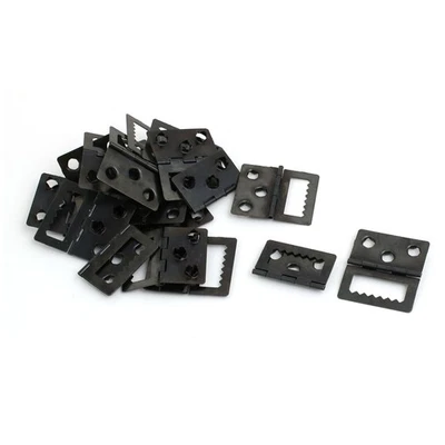 32mmx20mmx5mm Photo Picture Frame Back Hinge Backplane Buckle Black 20pcs