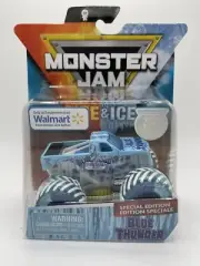 MONSTER JAM 1:64 BLUE THUNDER FIRE ICE MONSTER WALMART EXCLUSIVE NEW