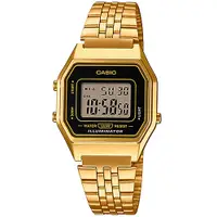 在飛比找蝦皮商城優惠-CASIO 卡西歐 復古黑金 計時電子手錶 LA680WGA