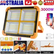 3000W Solar USB Rechargeable LED Work Light Cordless Portable Camping Floodlight