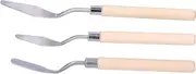 Palette Knife Painting, Palette Knife Baking Paint Spatula 3pcs Painting Knife Set Stainless Steel and Wood Paint Spatula Mixing Scraper for Acrylic Art Palette Knives