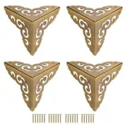 65x65x65mm Metal Box Corner Protectors Brass Edge Guard Bronze Tone 4pcs