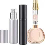 Perfume Atomiser, 5ml Perfume Travel Bottle, Refillable Perfume Bottle Portable Perfume Spray Bottle Perfume Dispenser Perfume Refill Bottle for Travel Accessories Women Men（Black＆Silver）
