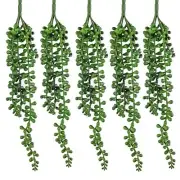 5pcs Artificial Succulents Hanging Plants 17Inch Fake String of Pearls Plants
