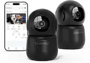 Pet Camera Indoor, Indoor Camera Wireless with 2k 360 Translation 90 Tilt Auto Tracking Motion Detection Night Vision Live Notice Schedule Share View, Pet Camera Indoor with Phone App 2.4GHz, 2 Pack