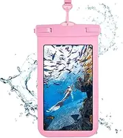 IPX8 Waterproof Phone Case Pouch for iPhone 16/15/14 Pro Max, Samsung S24+/S23, Google Pixel | up to 8.5" | Waterproof Cell Phone Dry Bag for Swimming, Beach, Cruise & Travel Essentials-Pink