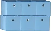 SORTI 33x37x33 CM Blue 6X Pack Foldable Folding Storage Cube Storage Box Bookcase Fabric Cube Toy Organiser Organizer