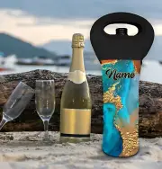 Agate Geode Personalised Wine Bottle Cooler Carry Bag