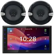 JVC KW-M695BW Single-DIN Bluetooth Receiver, 2x 6.5" 300W Max 2-Way Car Speakers