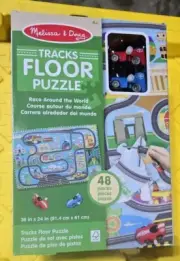 Melissa & Doug Tracks Floor Puzzle Race Around The World