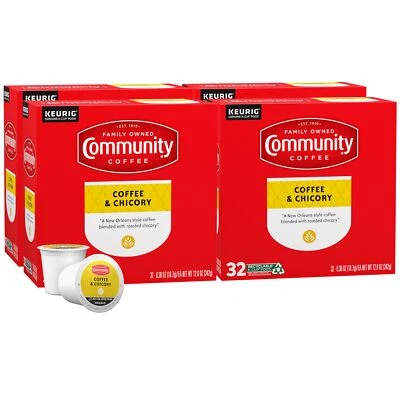 Community Coffee and Chicory Medium-Dark Roast Single-Serve Keurig K-Cup Pods...