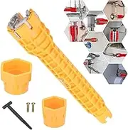 Faucet And Sink Installer 8 In 1 Multifunctional Faucet Wrench Tool Upgraded Plumbing Repair Tools Kitchen Bathroom Water Pipe Sink Wrench for Toilet Sink Bathroom Kitchen