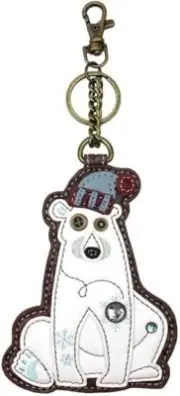 Chala New Polar Bear Key Fob Coin Purse NEW