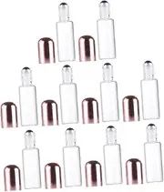HAKIDZEL 10Pcs Refillable Glass Roller Bottles with Tight Lid Perfume and Essential Oil Containers Corrosion Resistant Travel Friendly Leak Design